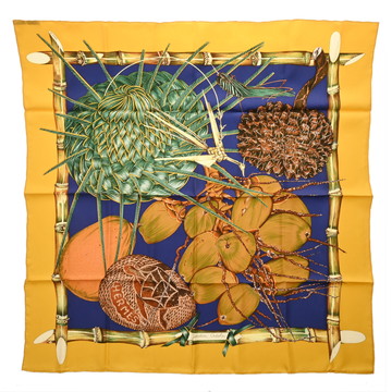 エルメス カレ 90 JARDIN CREOLE マルチカラー シルク100％ レディース 【中古】【other】