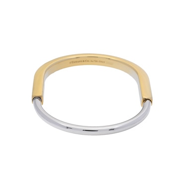 ティファニー ロックバングル #L ゴールド K18イエローゴールド YG/K18ホワイトゴールド WG レディース ジュエリー 【中古】【jewelry】