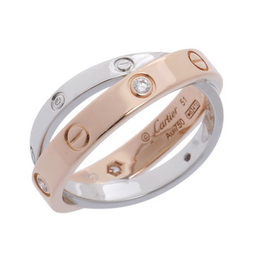 カルティエ ビーラブリング #51 ゴールド K18ピンクゴールド PG/K18ホワイトゴールド WG レディース ジュエリー 【中古】【jewelry】