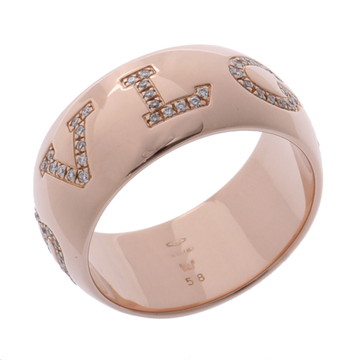 ブルガリ モノロゴリング #58 デミパヴェ ゴールド 343356 K18ピンクゴールド PG レディース ジュエリー 【中古】【jewelry】