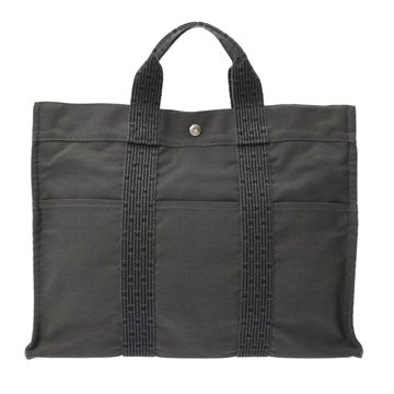 エルメス エールライン トート MM グレー キャンバス ユニセックス バッグ 【中古】【bag】
