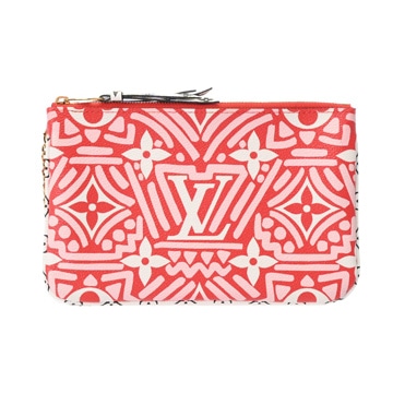 ルイ ヴィトン LVクラフティ ポシェットドゥーブルジップ クレーム/ルージュ モノグラムジャイアント レディース バッグ 【中古】【bag】