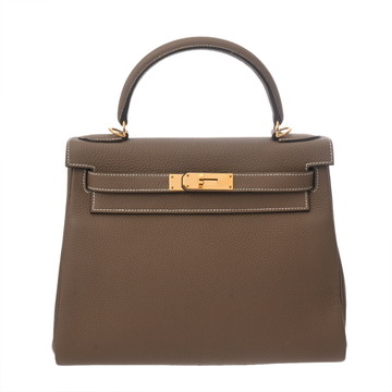 エルメス ケリー 28 内縫い エトゥープ トゴ レディース バッグ 【中古】【bag】