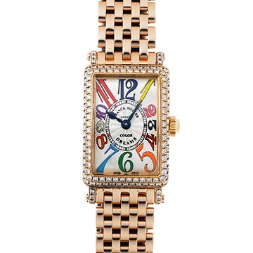 フランクミュラー ロングアイランド カラードリームズ ダイヤモンド 802QZD COLOR DREAMS シルバー/マルチカラー レディース 時計 【中古】【wristwatch】