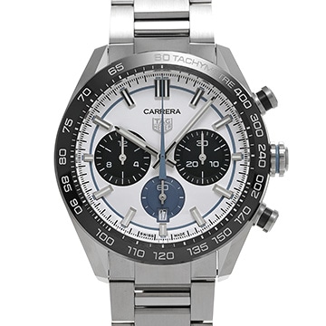 タグ ホイヤー カレラ クロノグラフ THREEC Limited edition 日本限定100本 CBN2A1P.BA0643 ホワイト/ブラック/ブルー メンズ 時計 【中古】【wristwatch】