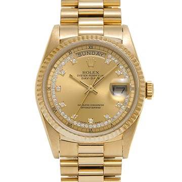 ロレックス デイデイト 18238LB シャンパン/ダイヤモンド メンズ 時計 【中古】【wristwatch】