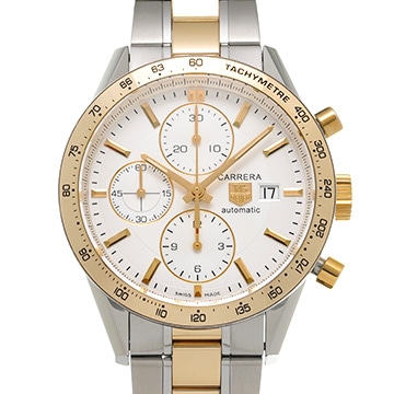 タグ ホイヤー カレラ キャリバー16 クロノグラフ CV2050.BD0789 ホワイト メンズ 時計 【中古】【wristwatch】