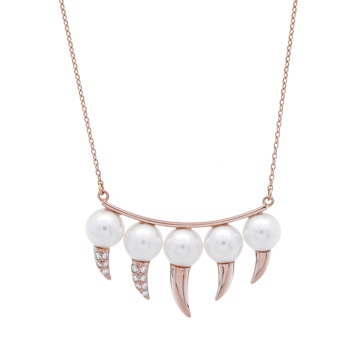 タサキ デインジャーファング ネックレス シルバー P-15641-18KSG K18ピンクゴールド PG レディース ジュエリー 【中古】【jewelry】