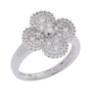 ヴァン クリーフ&アーペル ヴィンテージアルハンブラ リング #51 パヴェ シルバー K18ホワイトゴールド WG レディース ジュエリー 【中古】【jewelry】