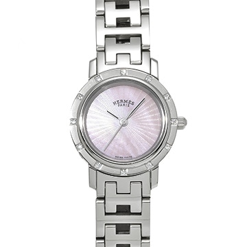 エルメス クリッパー ナクレ CL4.230.217/3869 ピンクシェル レディース 時計 【中古】【wristwatch】