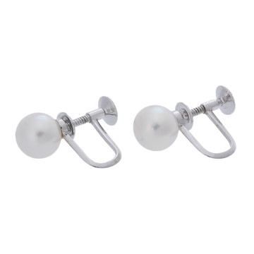 タサキ パール イヤリング 約7.3ｍｍ シルバー K14ホワイトゴールド WG レディース ジュエリー 【中古】【jewelry】