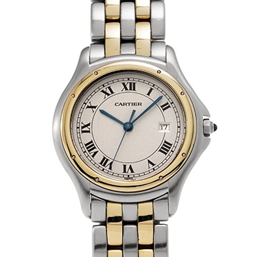 カルティエ パンテール クーガー LM W35006B6 アイボリー レディース 時計 【中古】【wristwatch】