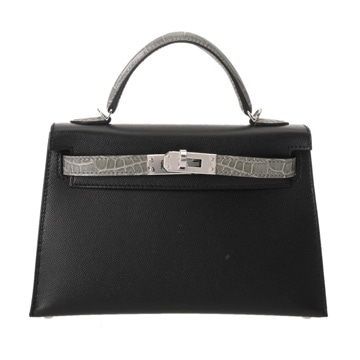 エルメス ミニケリー2 タッチ ブラック アリゲーターマット/ヴォー・マダム レディース バッグ 【中古】【bag】