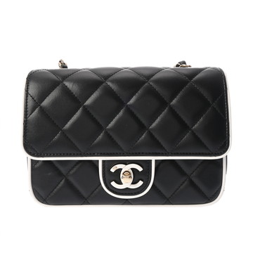 シャネル マトラッセ ミニフラップバッグ バイカラー ブラック/ホワイト AS5150 ラムスキン レディース バッグ 【中古】【bag】