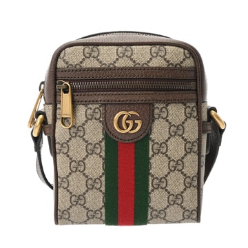 グッチ GGショルダーバッグ ベージュ/エボニー 598127 レザー/GGスプリームキャンバス ユニセックス バッグ 【中古】【bag】