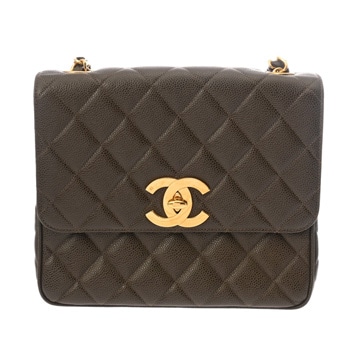 シャネル マトラッセ チェーンショルダー ブラウン A01112 キャビアスキン レディース バッグ 【中古】【bag】