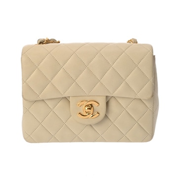 シャネル マトラッセ ミニフラップバッグ 17 アイボリー A01115 ラムスキン レディース バッグ 【中古】【bag】