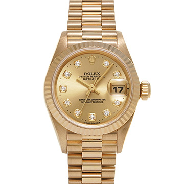 ロレックス デイトジャスト 69178G シャンパン/ダイヤモンド レディース 時計 【中古】【wristwatch】