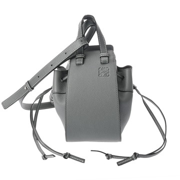 ロエベ ハンモック ドローストリングバッグ ミニ グレー 314.12.V07 カーフ レディース バッグ 【中古】【bag】