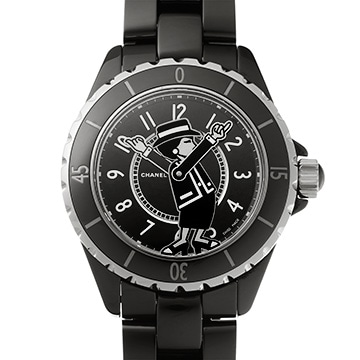 シャネル マドモアゼル J12 38mm リミテッドエディション H5242 ブラックラッカー メンズ 時計 【中古】【wristwatch】