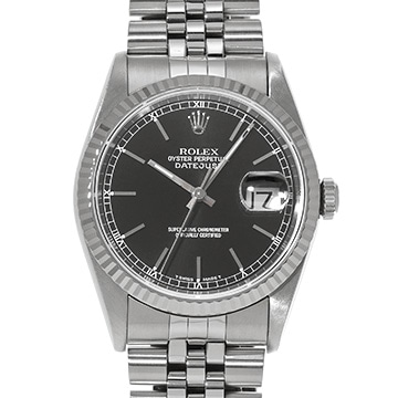 ロレックス デイトジャスト 36 16234 ブラック メンズ 時計 【中古】【wristwatch】