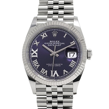 ロレックス デイトジャスト 36 126234 オーベルジーヌ/ダイヤモンド メンズ 時計 【中古】【wristwatch】