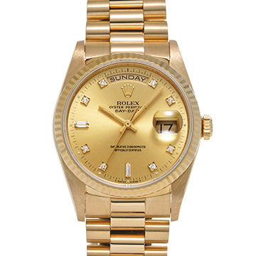 ロレックス デイデイト 18238A シャンパン/ダイヤモンド メンズ 時計 【中古】【wristwatch】