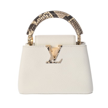 ルイ ヴィトン カプシーヌMINI 2WAY スノーホワイト M85515 パイソン/トリヨンレザー レディース バッグ 【中古】【bag】