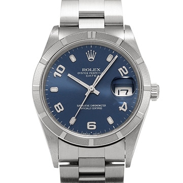 ロレックス オイスターパーペチュアル デイト 15210 ブルー メンズ 時計 【中古】【wristwatch】