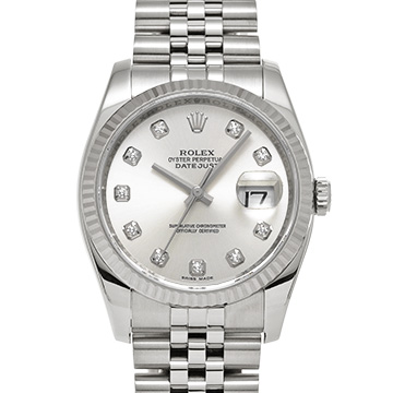 ロレックス デイトジャスト 116234G シルバー/ダイヤモンド メンズ 時計 【中古】【wristwatch】