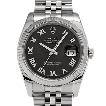 ロレックス デイトジャスト 116234 ブラックサンビーム メンズ 時計 【中古】【wristwatch】