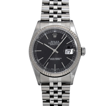 ロレックス デイトジャスト 16234 ブラック メンズ 時計 【中古】【wristwatch】