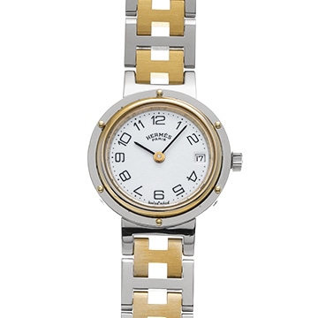 エルメス クリッパー CL3.240 ホワイト レディース 時計 【中古】【wristwatch】