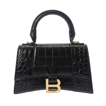 バレンシアガ アワーグラス XS ブラック 592833 1000 R 640167 クロコ型押しレザー レディース バッグ 【中古】【bag】