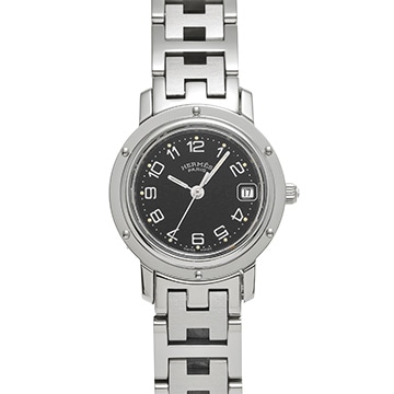 エルメス クリッパー CL4.210 ブラック レディース 時計 【中古】【wristwatch】