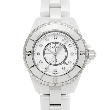シャネル J12 33MM H1628 ホワイト/ダイヤモンド レディース 時計 【中古】【wristwatch】