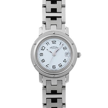 エルメス クリッパー CL4.210 ホワイト レディース 時計 【中古】【wristwatch】