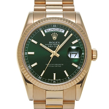 ロレックス デイデイト 118238 グリーン メンズ 時計 【中古】【wristwatch】