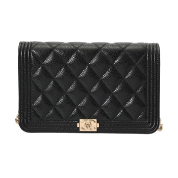 シャネル チェーンウォレット ボーイシャネル ブラック AP1117 キャビアスキン/グレインドカーフスキン レディース バッグ 【中古】【bag】