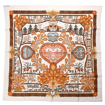 エルメス カレ 90 DECOUPAGES マルチカラー シルク100％ レディース 【中古】【other】