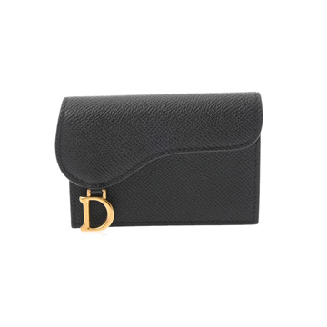 ディオール Saddle Bloom カードホルダー ブラック S5611CCEH_M900 ゴートスキン ユニセックス 【中古】【other】