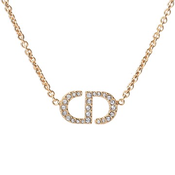 ディオール Petit CD ネックレス ゴールド/ホワイト N2241WOMCY_D001 メタル/クリスタル レディース ジュエリー 【中古】【jewelry】
