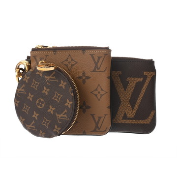 ルイ ヴィトン モノグラムジャイアントリバース ポシェットトリオ 新型 ブラウン M68756 モノグラムキャンバス レディース 【中古】【bag】