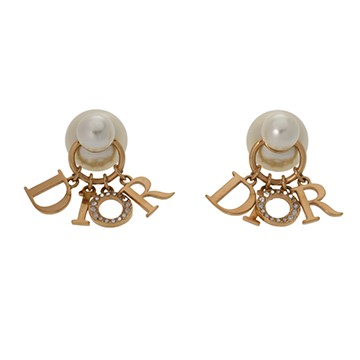 ディオール DIOR TRIBALES ピアス ゴールド/ホワイト E1411TRICY_D301 メタル/クリスタル/レジンパール レディース ジュエリー 【中古】【jewelry】
