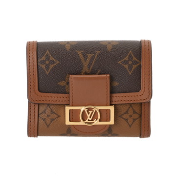 ルイ ヴィトン モノグラムリバース ポルトフォイユ ドーフィーヌ コンパクト ブラウン M68725 モノグラムキャンバス レディース 財布 【中古】【purse】