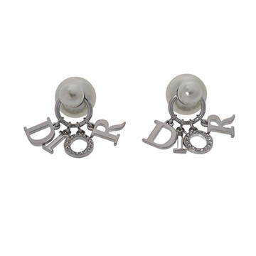 ディオール DIOR TRIBALES ピアス シルバー/ホワイト E1411TRICY_D009 メタル/クリスタル/レジンパール レディース ジュエリー 【中古】【jewelry】