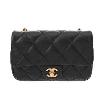 シャネル ミニフラップバッグ ブラック AS3457 ラムスキン レディース バッグ 【中古】【bag】