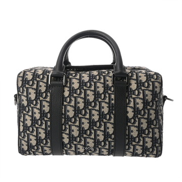 ディオール LINGOT26 エクリュ/ブルー オブリーク・ジャガードキャンバス/グレインドカーフレザー レディース バッグ 【中古】【bag】