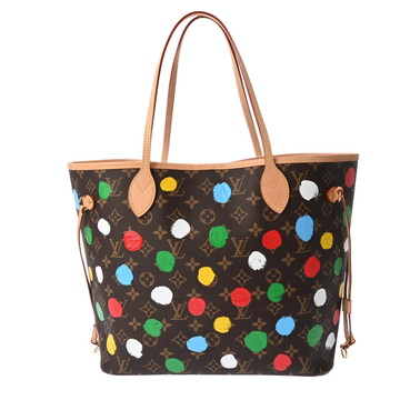 ルイ ヴィトン モノグラムペインティッドドット LV×YK ネヴァーフル MM ブラウン M46381 レザー レディース バッグ 【中古】【bag】