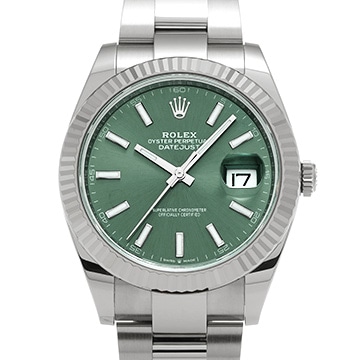 ロレックス デイトジャスト 41 126334 ミントグリーン メンズ 時計 【中古】【wristwatch】